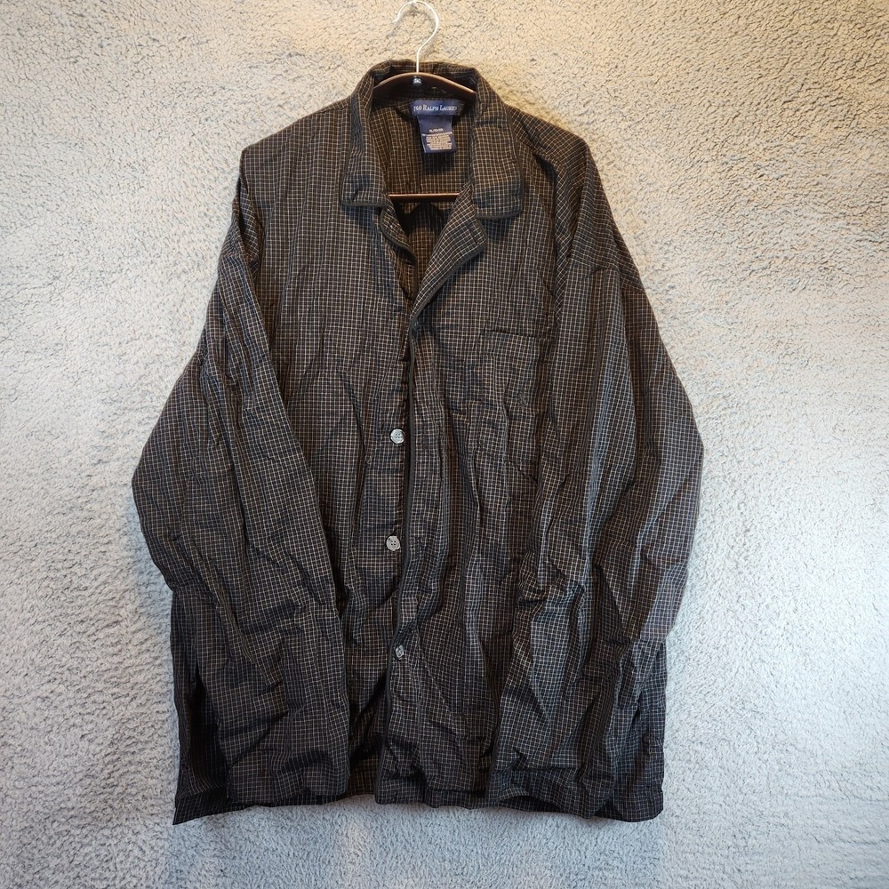 Polo Ralph Lauren Shirt‎ Mens XL Check Logo Cotton Pockets Long Sleeve Button Up